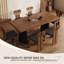Table de salle à manger en bois massif et frêne massif + bois manufacturé noir et brun-107679464