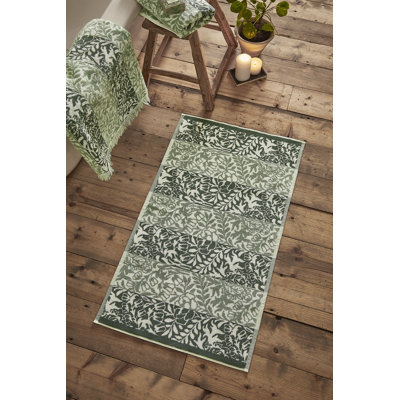 Green 100% Cotton Bath Mat