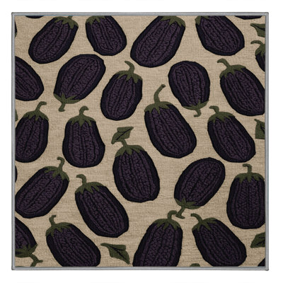 Tapis japonais lavable aubergine avec légumes