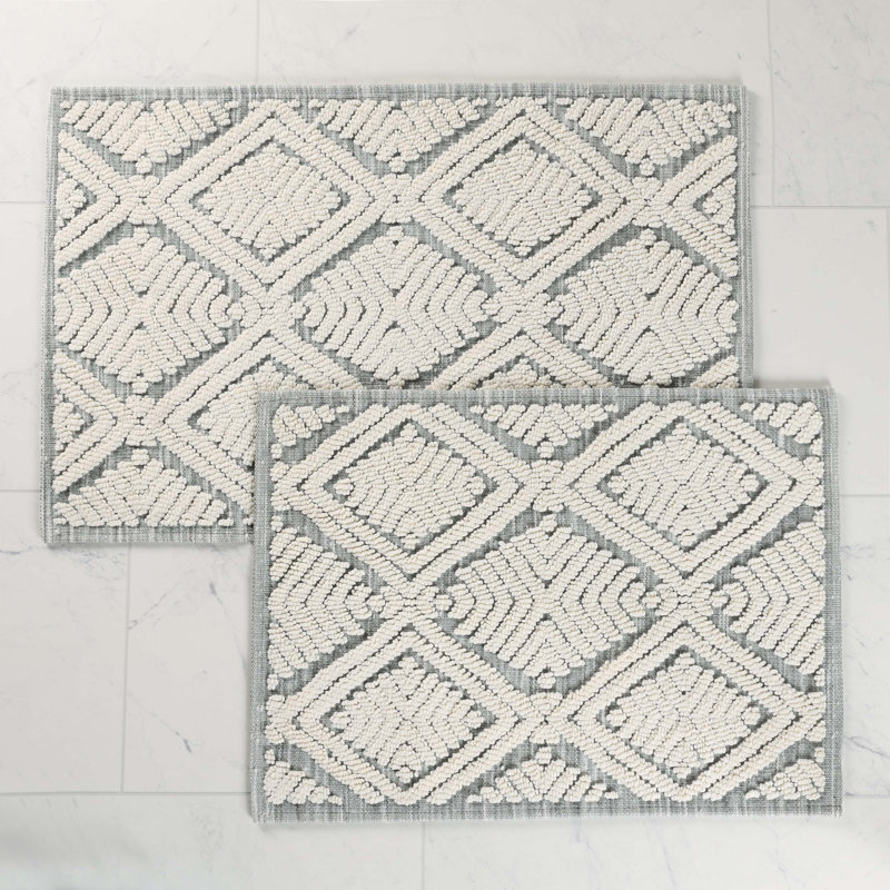 Ensemble de tapis de salle de bain 2 pièces Ceton, LARGE- 2 pièces, Sauge