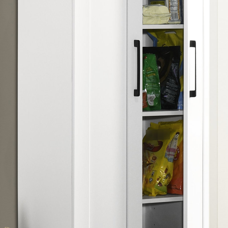 White 23" Storage Cabinet With Framed Panel & 4 Adjustable Shelf Assemblies - Panel, Shelves For Practical Use