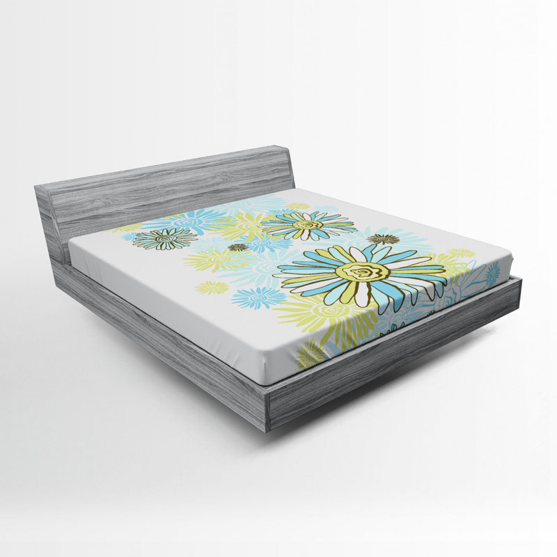 Microfiber Floral Fitted Sheet, Full Fitted Sheet