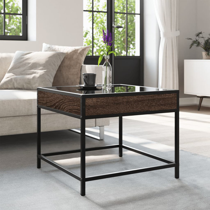 Cubillos Coffee Table, 41cm H x 50cm L x 50cm W, Black/Brown Oak