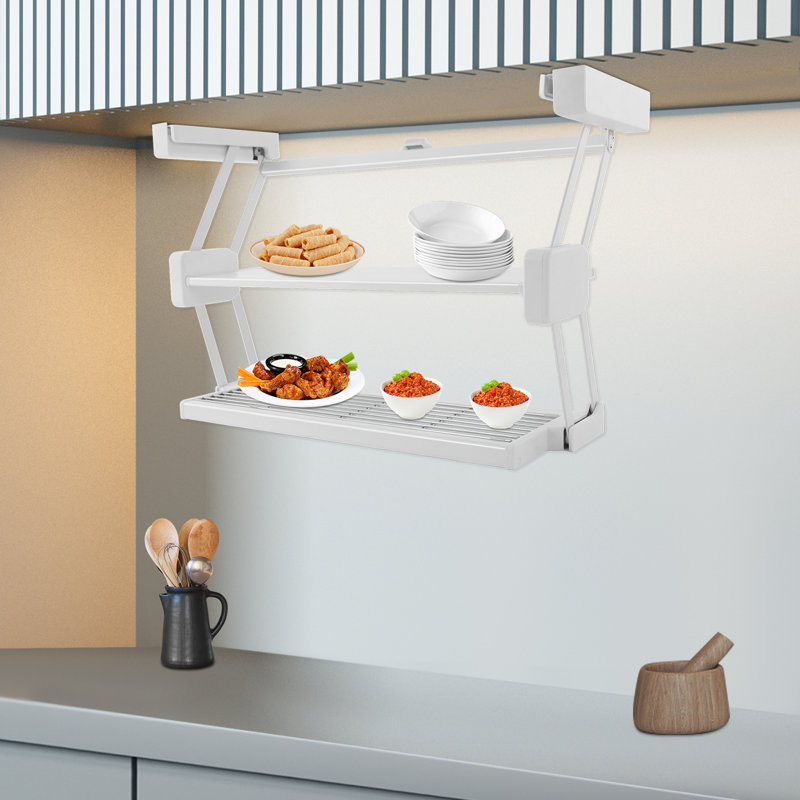 Support à épices à 2 niveaux pour armoire, Blanc