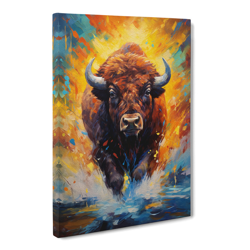 Buffalo Impressionism - Wrapped Canvas, 76cm H x 50cm W x 3cm D