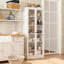 Armoire de cuisine en métal Mak paix - 72 po de hauteur avec 5 tablettes réglables, armoire de rangement blanche autoportante pour cuisine / garde-manger / salle de bain / salle de lavage-2123443474
