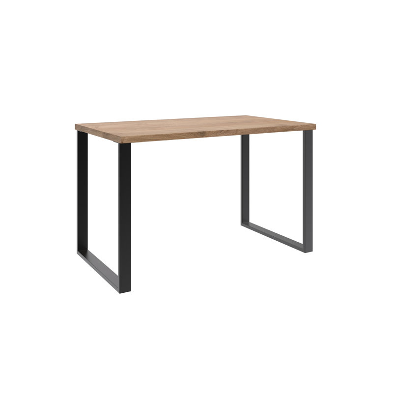 Nadica Metal Base Writing Desk, 75cm H x 120cm W x 70cm D, Brown