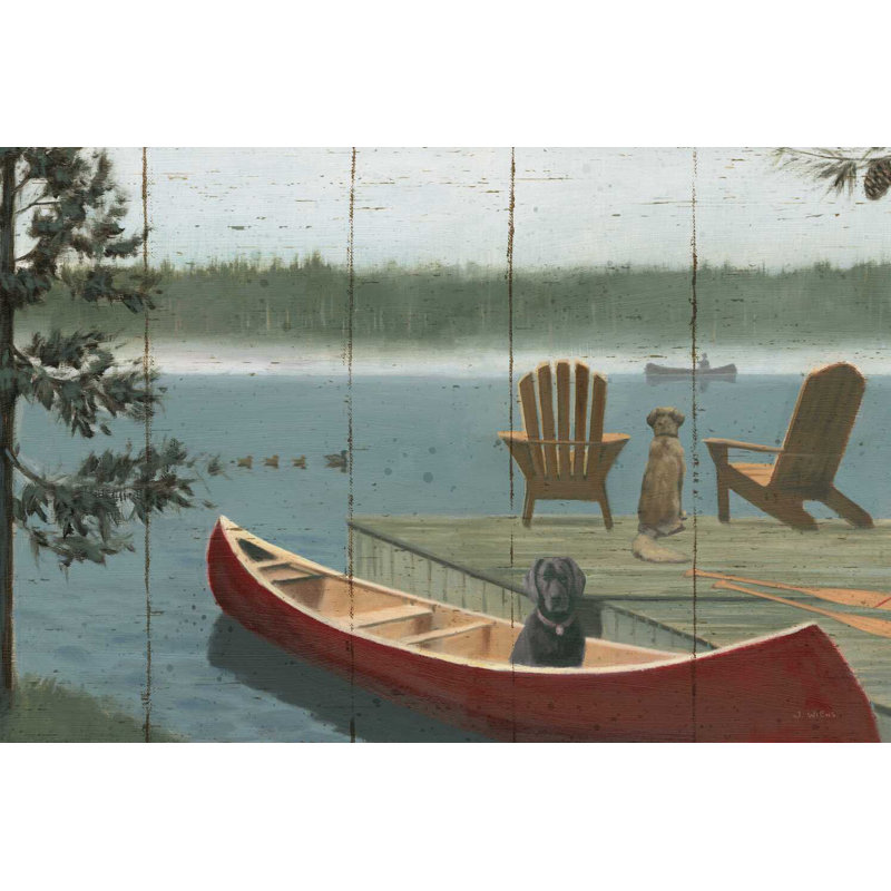 Lodge Lodge sans cabane ni oies, H 20 po x l 30 po x P 1,25 po, Non, Toile avec cadre argenté