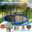 Trampoline de cour arrière de 12 pi Fiziti avec enceinte de sécurité, panier de basketball, gicleur d'extérieur-122513841