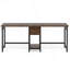 Bureau d'ordinateur pour deux personnes avec tiroirs et tablettes de rangement, table de travail double extra longue avec crochets-677523772
