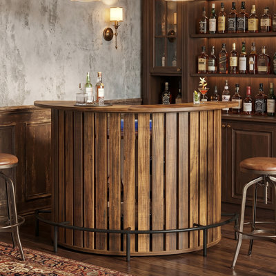 Mini Bar Table with 4-Tier Storage for Home, Living Room