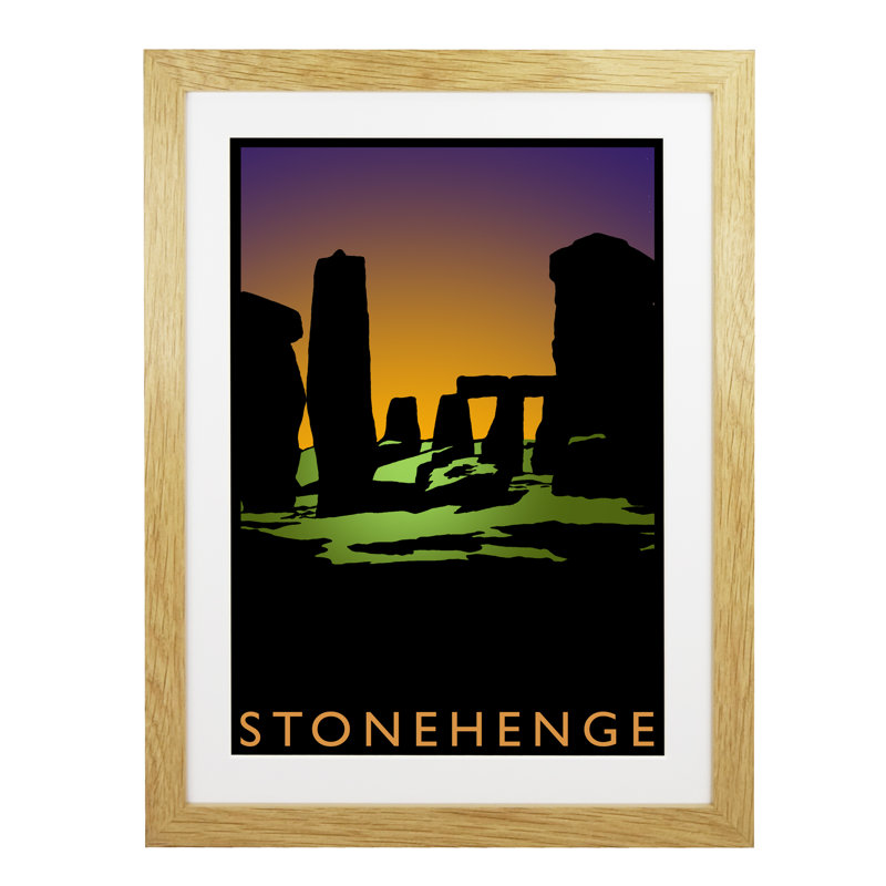 'Stonehenge' by Richard O'Neil - Print, Oak Wood Frame, 54 cm H x 44 cm W x 2.2 cm D
