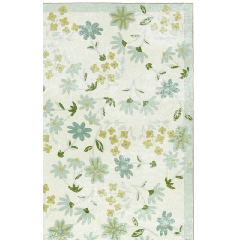 Tapis floral performance lavable à la machine MSRW 189, Rectangle 9 pi x 12 pi