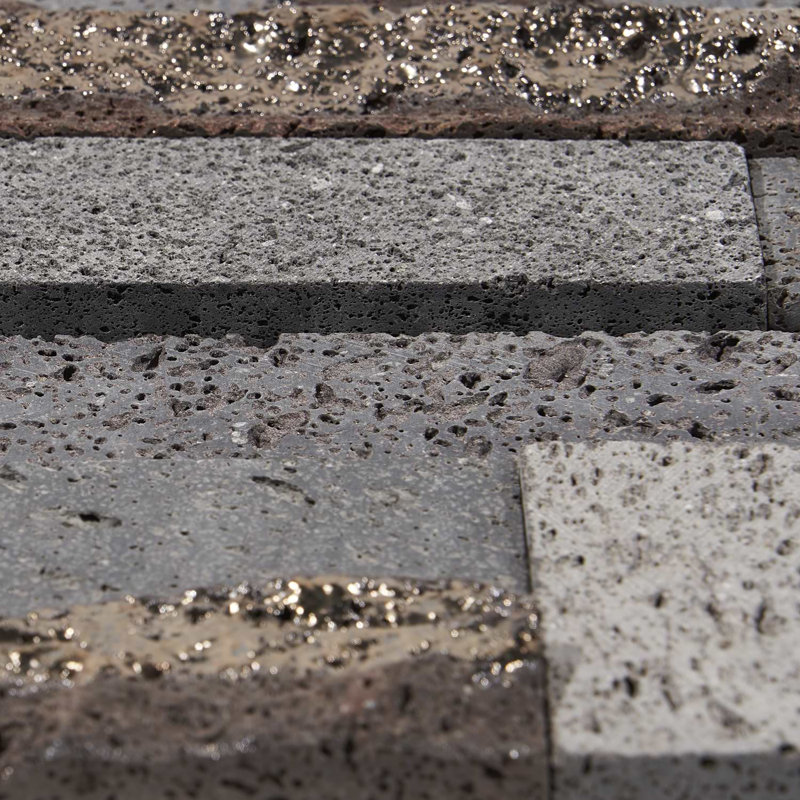 Stackstone 8x24 Textured 3D Brick Lava Stone Mosaic Tile