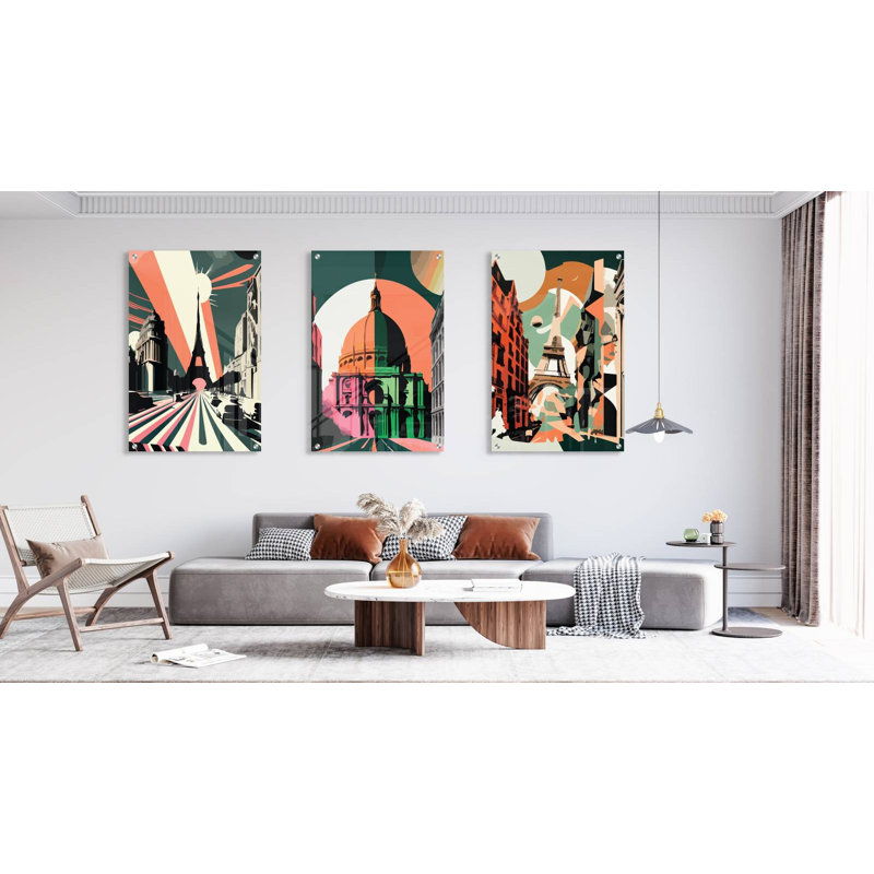 Architecture - Ensemble de 3 reproductions sans cadre