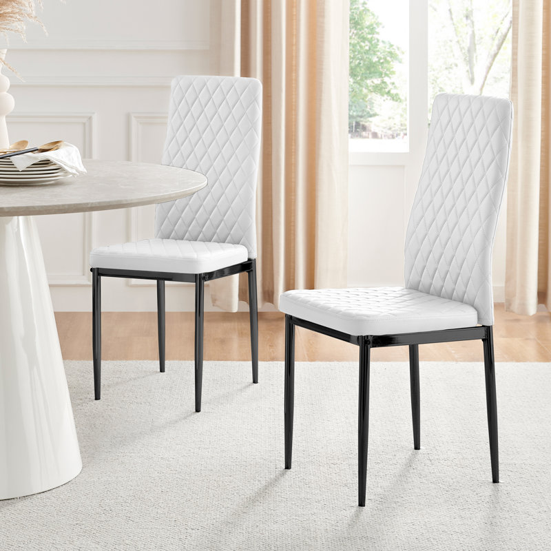 Eubanks 5 - Piece Dining Set, White/Black