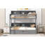 Lit superposé simple avec tablettes intégrées sur les lits supérieur et inférieur et tiroir de rangement, gris