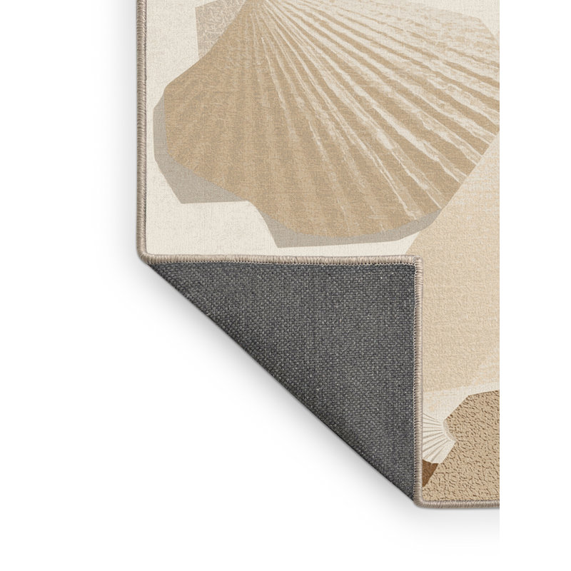 Tapis à motif géométrique doux et moelleux de couleur bord de mer himrod - beige, Carré 8 pi