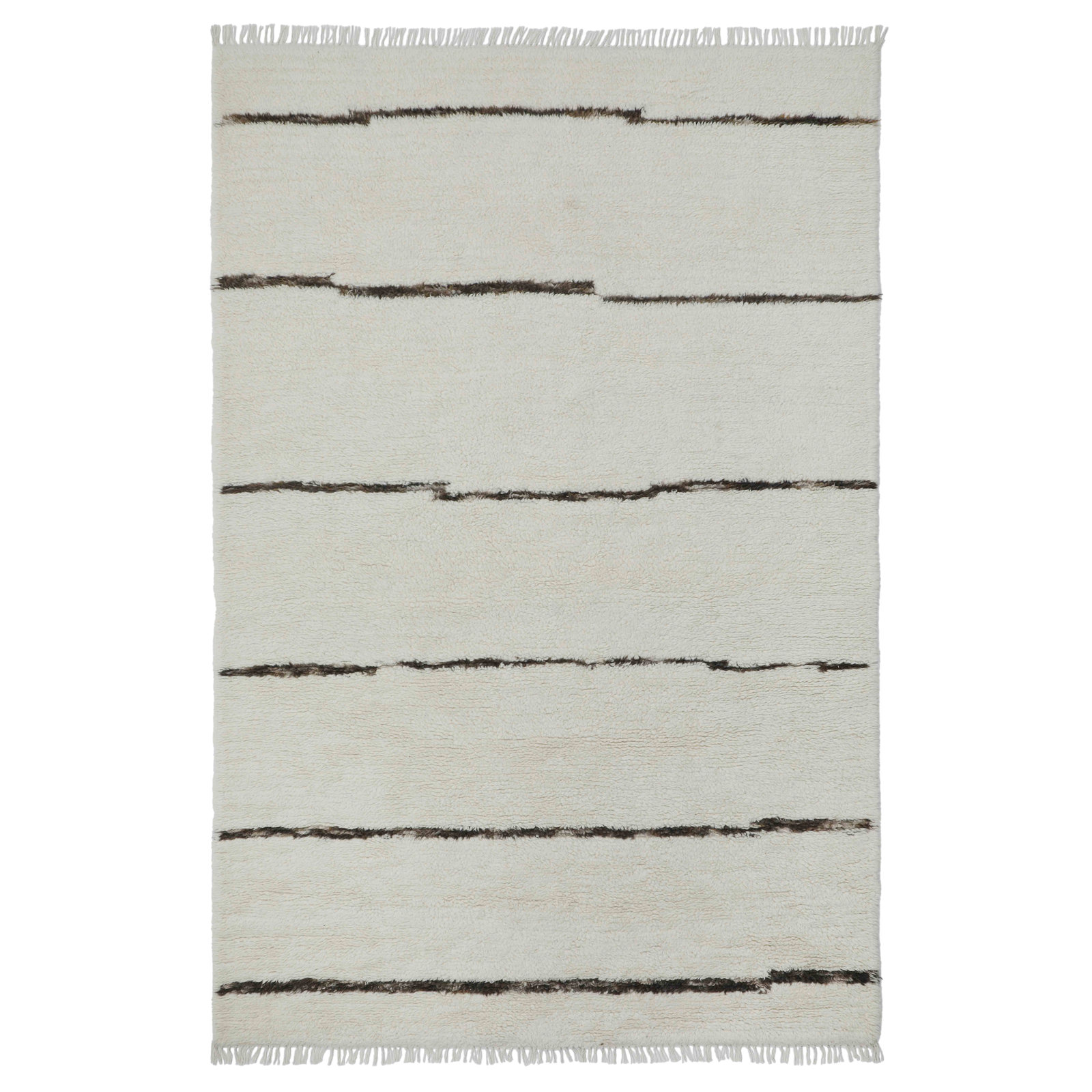 Hand-Woven Striped Wool Rug, Runner 2'6" x 8'