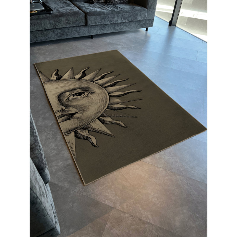 Tapis intérieur / extérieur rectangulaire Sarwat, Rectangle 3 pi 3 po x 6 pi 7 po