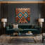 «Southwestern Patterns Zuni Diamonds 238», art mural sur toile brune-1227647780