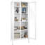 Armoire de rangement à 4 tablettes avec portes en verre Dalziel-1580396965