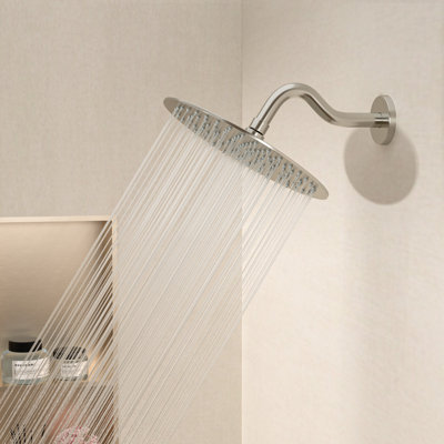 Bras de douche mural de remplacement pour bras de douche de 8 pouces avec bride pour pomme de douche