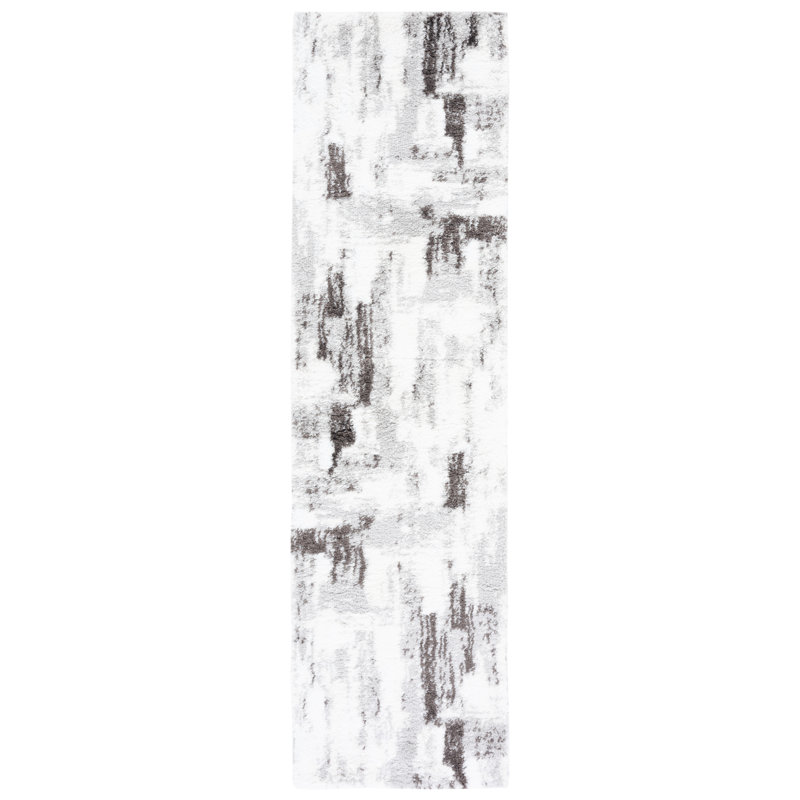 Keanu Abstract Gray/Dark Gray Area Rug, Runner 2'3" x 8'