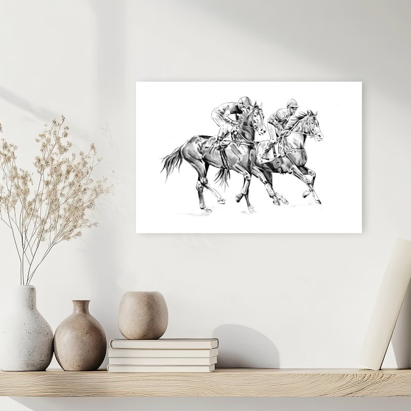 Impression d'art mural cheval traditionnel dynamique, H 12 po x l 18 po