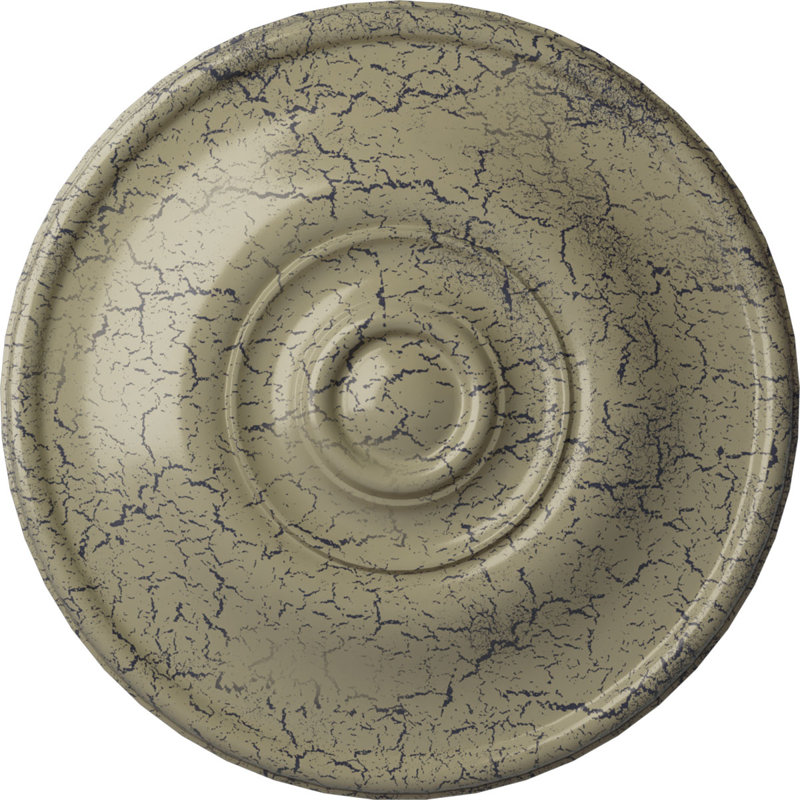 Endurathane Jefferson Ceiling Medallion, 11 3/4"OD x 3/8"P (Fits Canopies up to 2 7/8"), Hand-Painted Castle Stone Crackle Finish