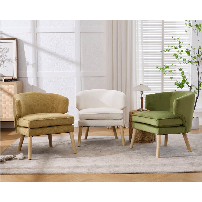 Upholstered Side Chair, Beige Chenille