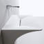 Évier à piédestal mural moderne Modern, évier vasque flottant une pièce avec drain linéaire caché, blanc mat