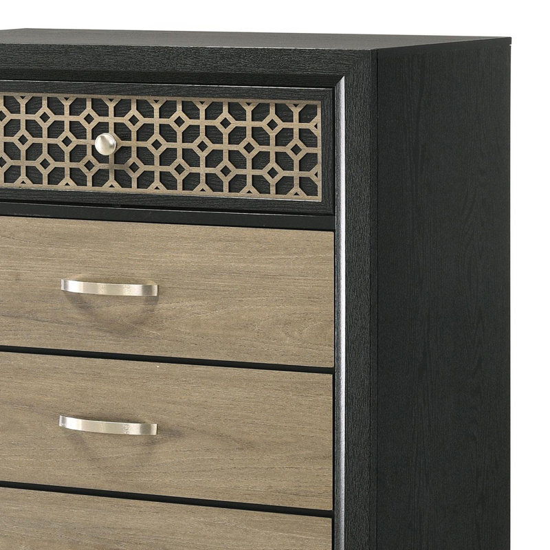 Commode de chambre à 5 tiroirs noire