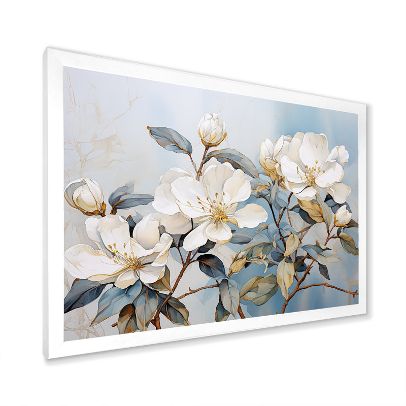 Essence de Rhododendron Simplicité IV, Cadre simple blanc, H 12 po x l 20 po x P 1 po