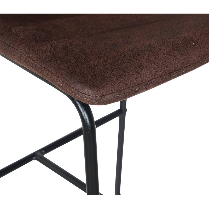 Tabouret en métal noir / brun foncé