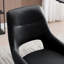 Jakavian 48cm Mid Century Modern Swivel Office Chair with Faux Leather Seat and Vented Backrest, Black Steel Legs-1323695944