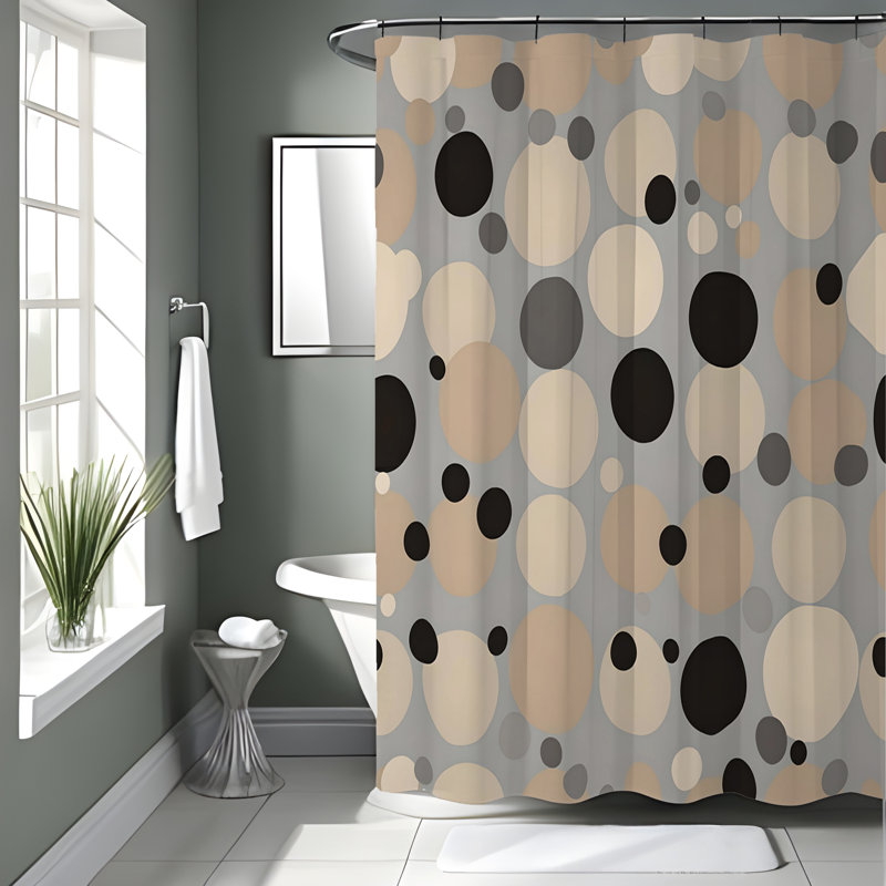 Rideau de douche avec tapis de bain, H 83 po x l 70 po