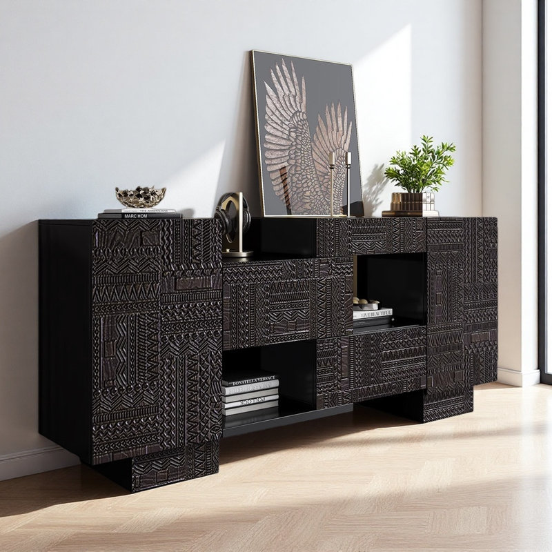 Armoire télescopique luxueuse de style italien, Noir