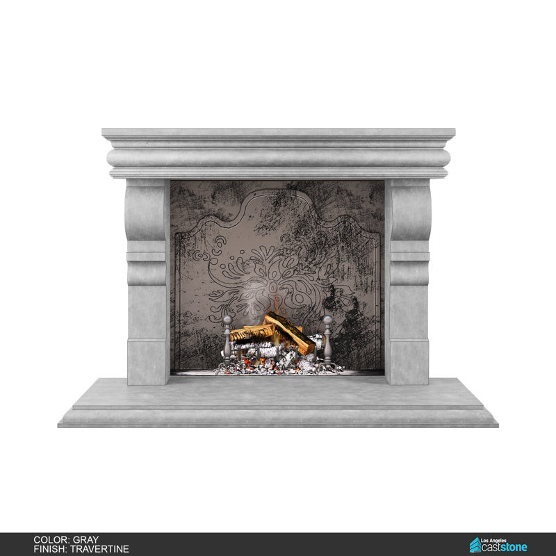 Hamilton Fireplace Surround, Travertine/Gray