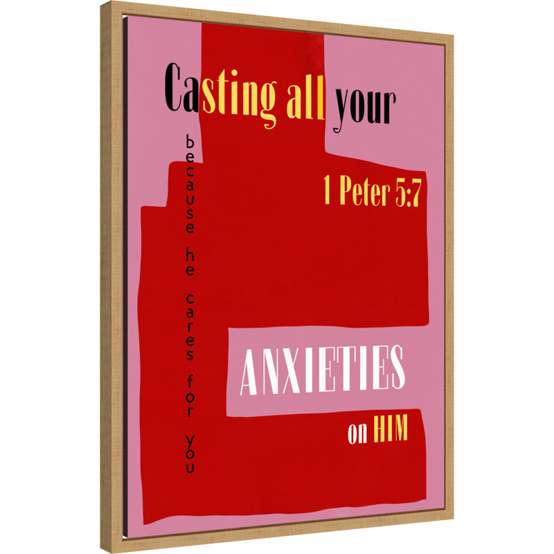 «1 Peter 5 7 Scripture» par Little Dean, reproduction d'art sur toile encadrée