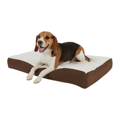 Lit pour chien orthopédique en mousse à mémoire de forme 2 couches PETMAker - 30 x 20,5 lit pour chien de taille moyenne, brun