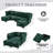 Loveseat Sofa 70.9" Freecombined Sectional Convertible Sofa Bed With Storage Space, Two Movable Ottomans, Four USB Ports And Two Cup Holders For Living Room, Green-534488076