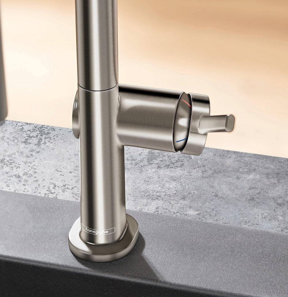 hansgrohe Talis N HighArc Kitchen Faucet, O-Style 2-Spray Pull-Down with sBox, 1.75 GPM, Steel Optic