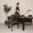 Luna 87" Oak Dining Table, Black Oak-199242984