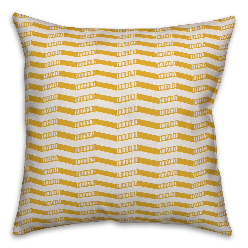  Housse et insert de coussin carré Tally, 20 po x 20 po, Chevron jaune 1