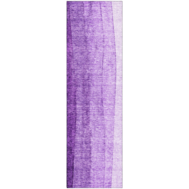 Tapis mauve de qualité supérieure lavable à la machine Prisco, Tapis de couloir 2 pi 3 po x 7 pi 6 po