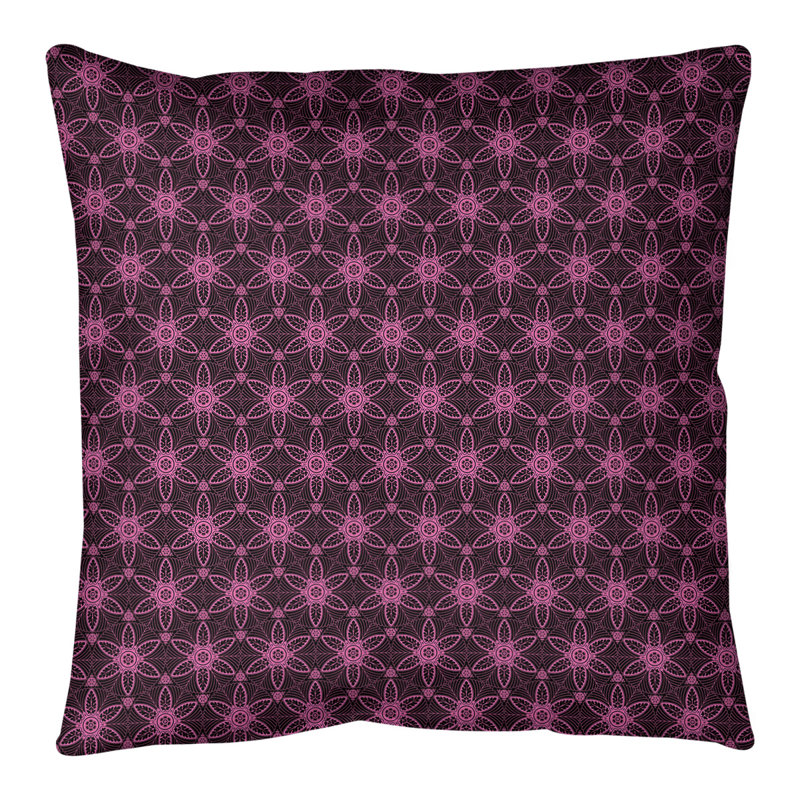 Coussin de sol Katelyn Elizabeth, H 28 po x l 28 po, Noir / Rose