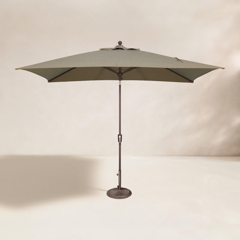 Parasol de marché rectangulaire 10 pi x 6,5 pi Launceston, Solefin taupe, Bronze