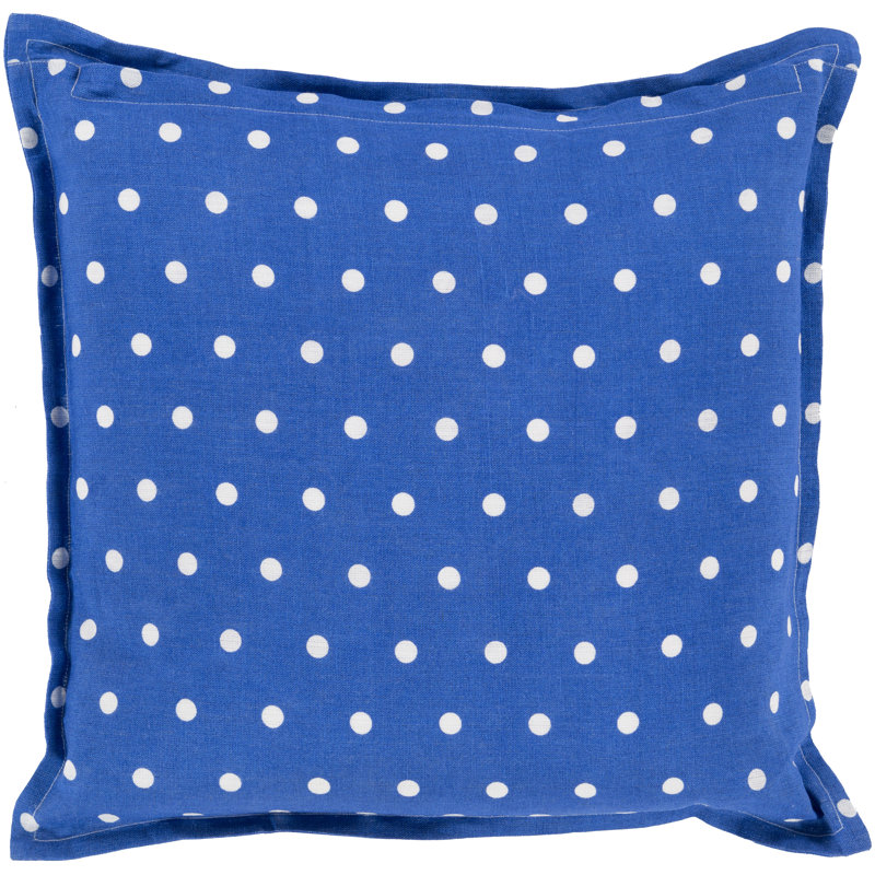 Polka Dots Throw Pillow, 20" H x 20" W x 4" D, Cobalt