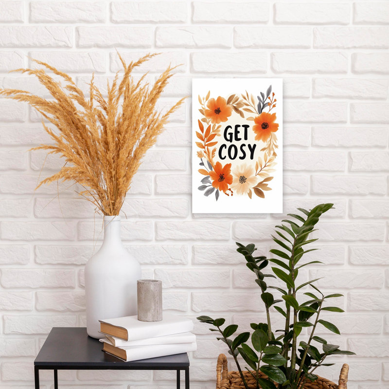 Autumn Embrace Rustic Abstract Contemporary Autumn Flower Wall Art Print, 45.72cm H x 30.48cm W